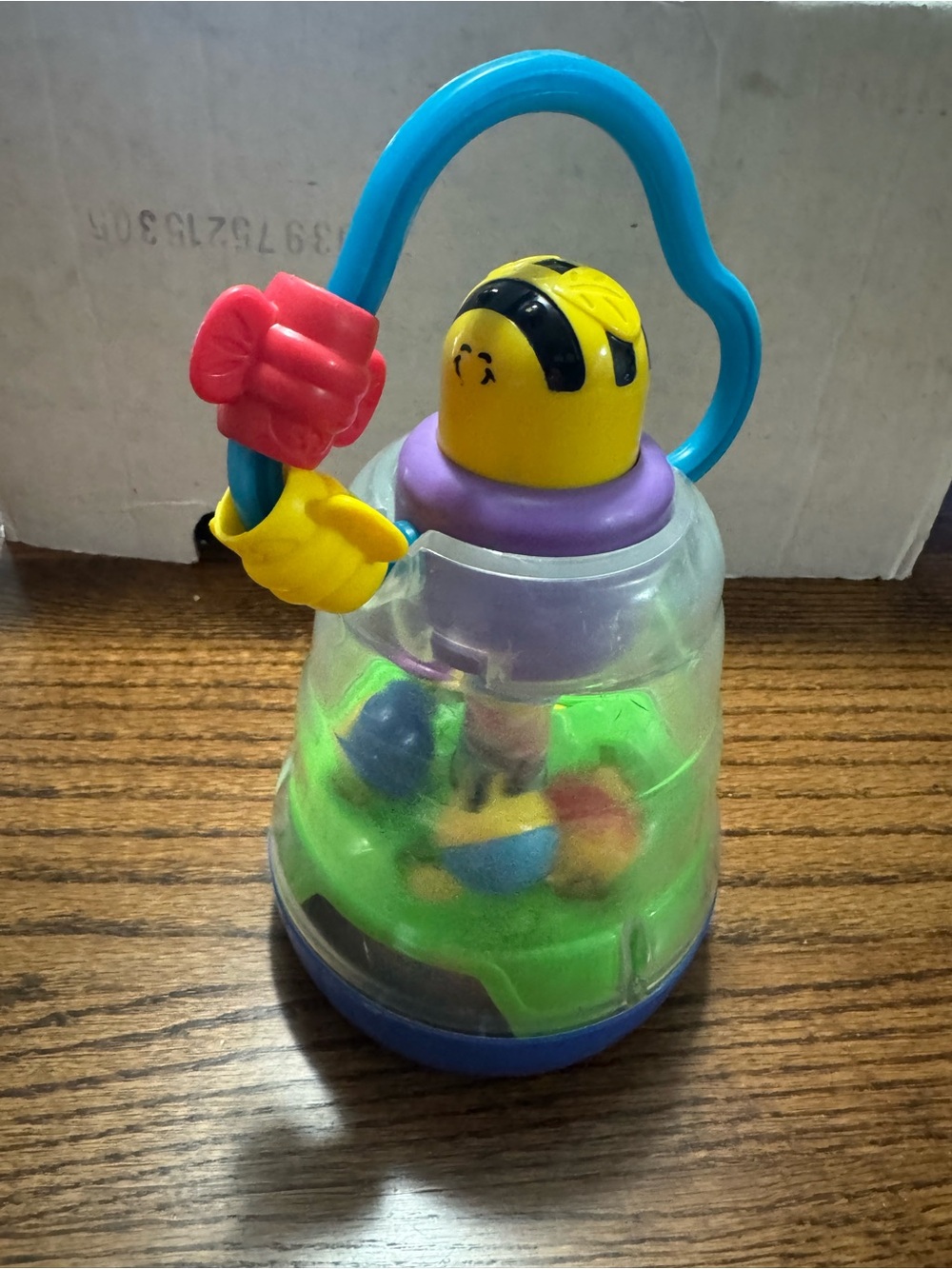 Colorful Baby Rattle Toy - Yellow & Blue Infant Handheld Shake Toy